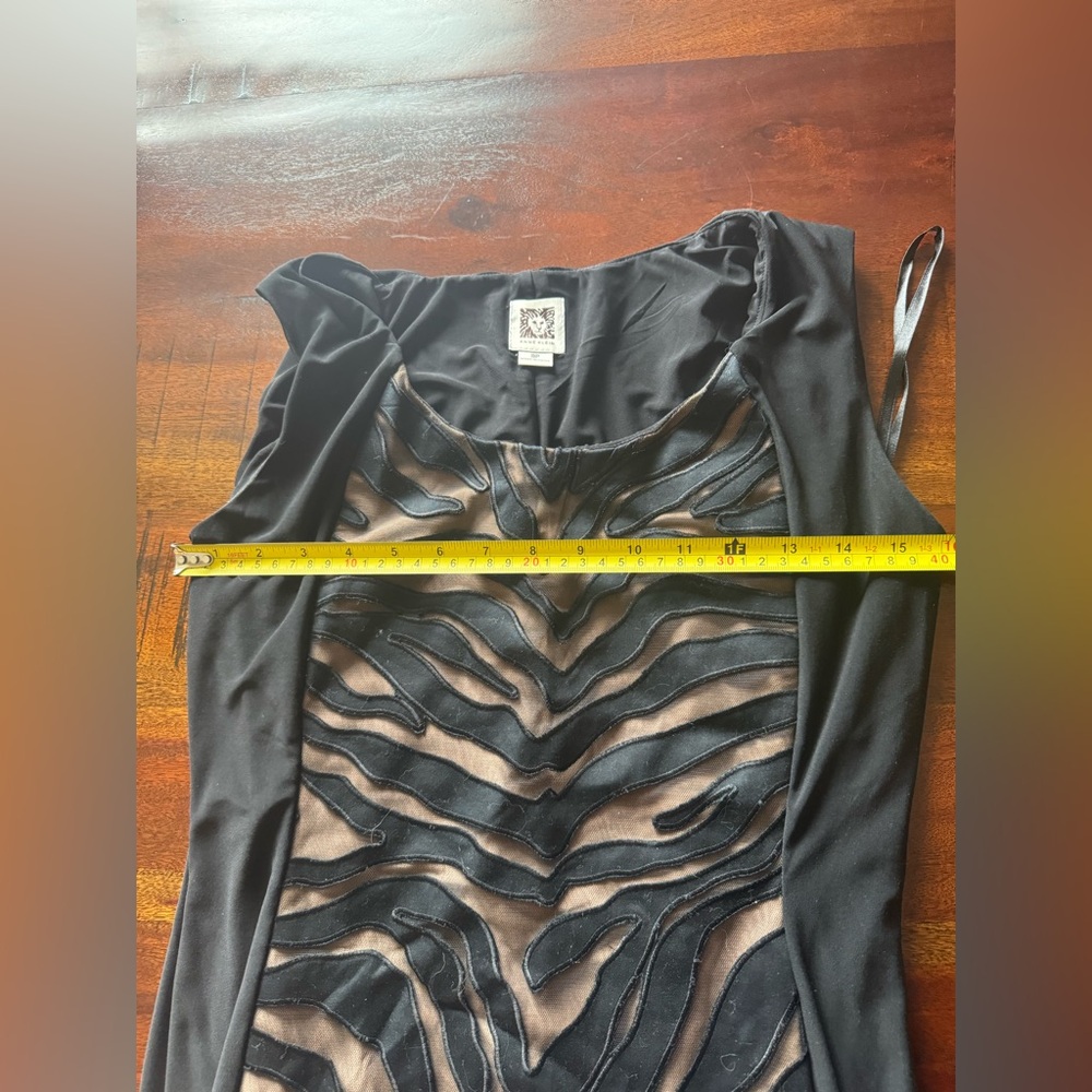 Anne Klein Zebra Print Illusion Sheath Dress Size 8P (Retail $130) - Picture 9 of 13